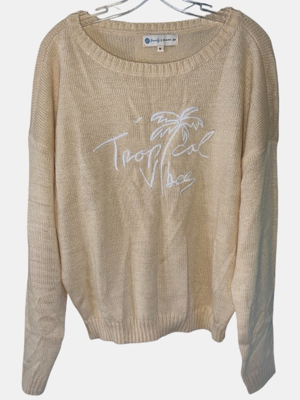 Beachly x Goldfish Kiss Women’s M Tropical Vibes Lightweight Chunky Knit Sweater